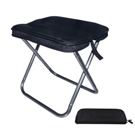 Portable Stool,Small Folding Stool,13" Aluminum Ultralight Backpacking Stool Suitable for Hiking and Long Queues,300 LBS Load (Black)