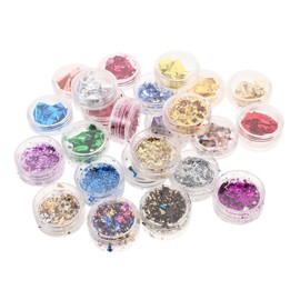 OATIPHO 48pcs Iridescent Nail Foil: Nail Art Metallic Flakes Holographic Chunky Glitter Mermaid Sequins for Women Girls Manicure Tips Charm Decoration