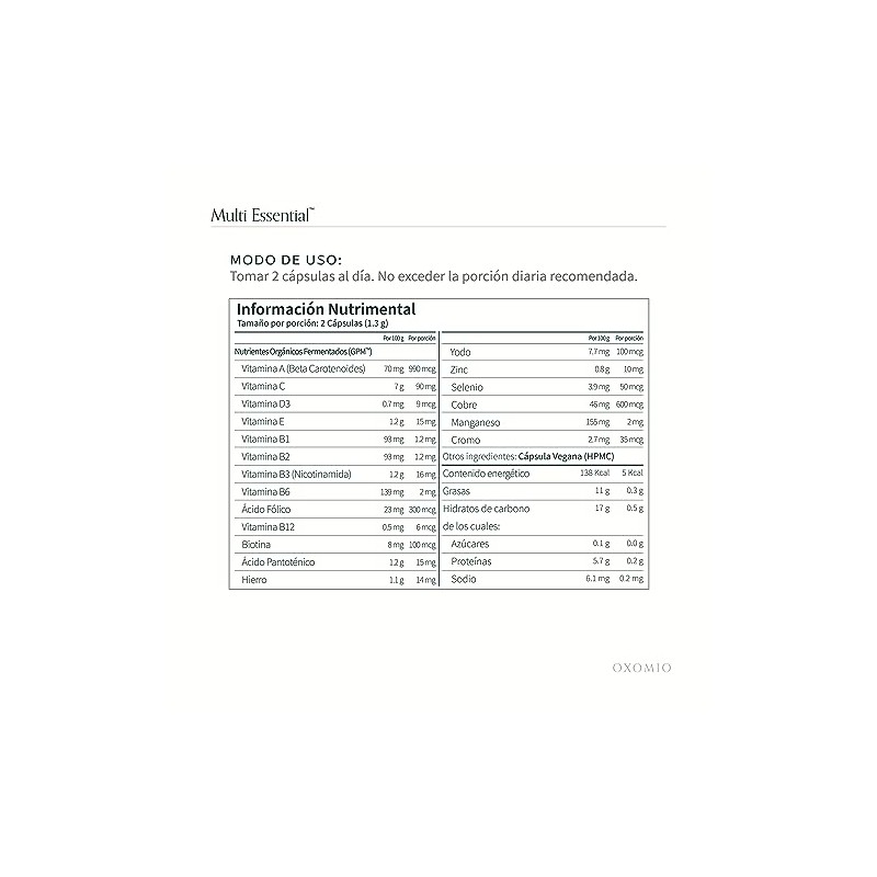 Multi Essential - Multivitamínico orgánico fermentado para mujer | 19
