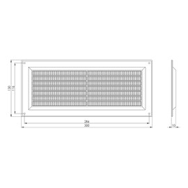 130 x 300 mm White Plastic Ventilation Grille – Exhaust Air Supply Air Grille