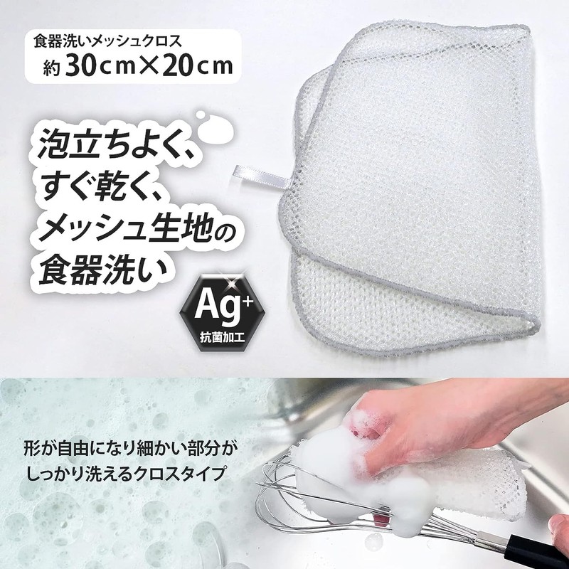 Wise Fast Foam Drying Antibacterial Mesh Dishwashing x 5 Piece