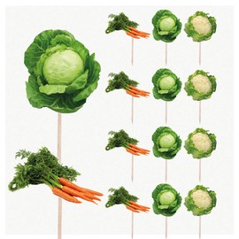 AK Giftshop Vegetable Gardening Allotment Birthday Party Food Cupcakes Picks Decorations Toppers (Pack of 14)