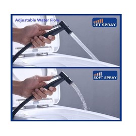 Bargain Black Set Brushed Bidet Sprayer for Toilet Holder Hose 1.2 m Stainless Steel Sprayer Kit Baby Sprayer Muslim Shattaf