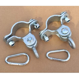 swingsetaccessories.com Heavy Duty 2 3/8" Stamped Steel Galvanized Playground Pipe Hangers (Pair)