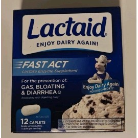 Lactaid Fast Act Lactose Intolerance Relief Caplets 12 Count 35 PACK Exp 12/2025