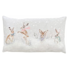 Evans Lichfield Snowy Hares Cushion Cover, 30 x 50cm