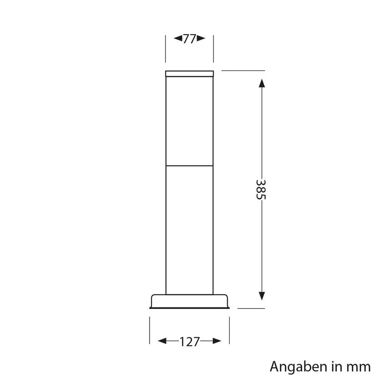 ledscom.de Poru Bollard Light for Outdoor Use, Stainless Steel, Round,