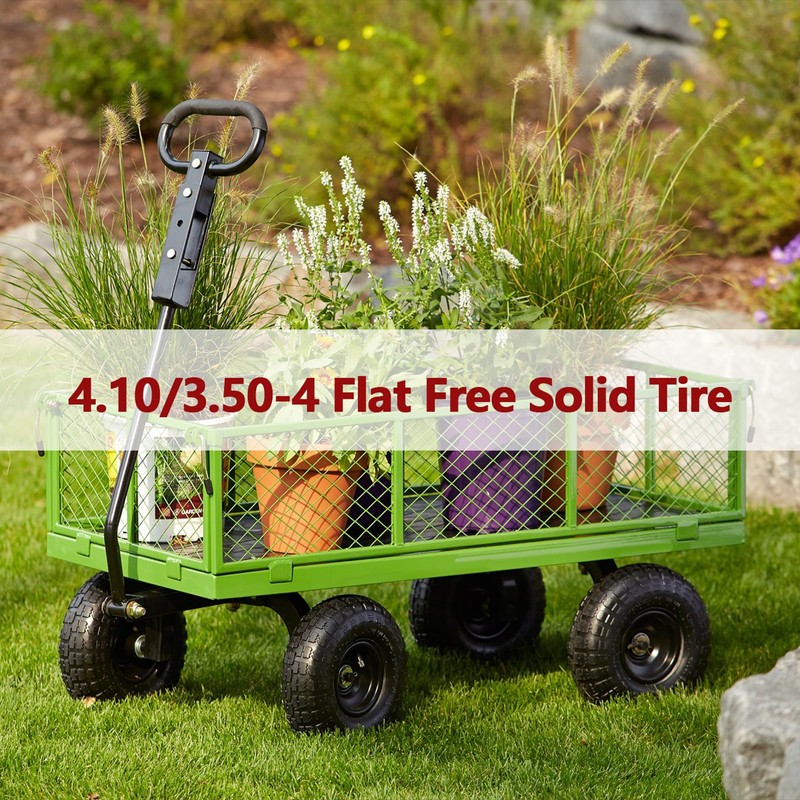 Gorilla Cart Wheels 10" Flat-free Solid Tire and Wheel Replacement