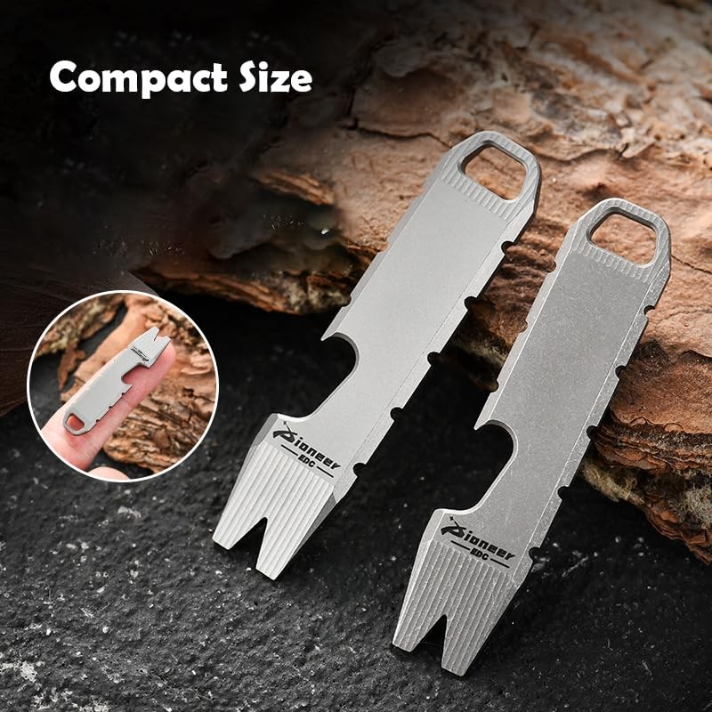 Hamans Mini EDC Pry Bar Titanium Bottle Opener Keychain Screwdriver