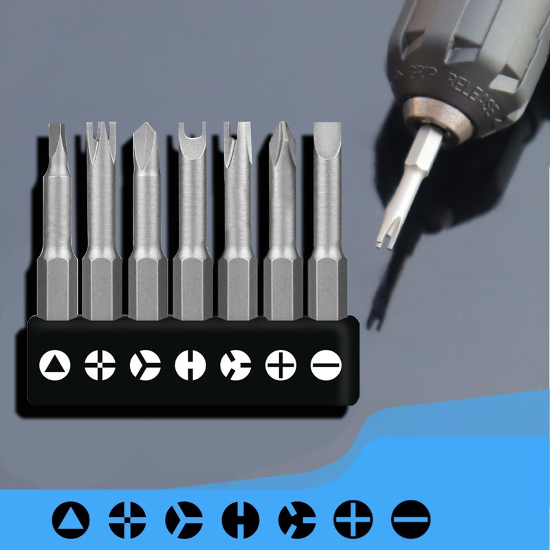 7-Piece Specially Shaped Screwdriver Set, Special Bit Set, Triangle Screwdriver,