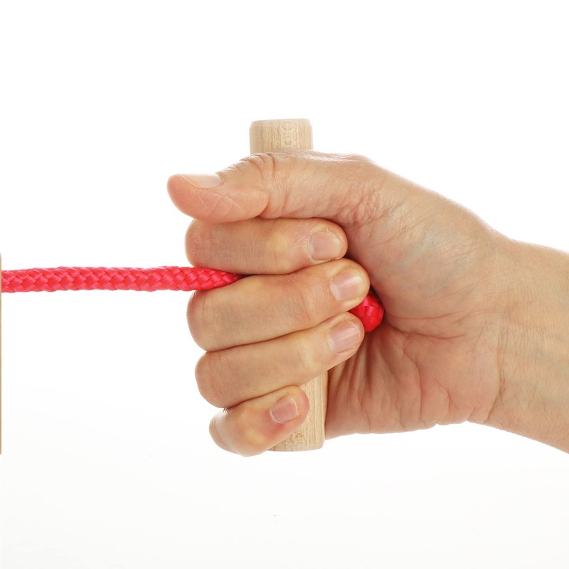 com-four® Premium Sledge Rope with Wooden Handle, Extra Strong Toboggan