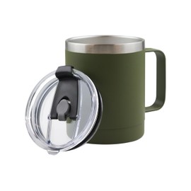 Termo De Acero Inoxidable 14 Oz (414ML) Térmico, Doble Capa, 10 Horas de Duración, Taza Para Café, Bebidas Frías y Calientes (Verde)