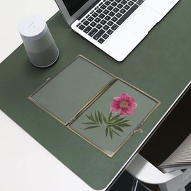 Vintage Style Brass and Glass Vertical Picture Frame for Pressed Flowers, Dried Flowers, Poster, Double Glass, Glass Frame&Iron base, Picture Frame w/ Locket Closure, for Photos, Home Décor, Art, & More (4x6, 5x6)