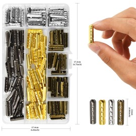 HDST-HOME 200Pcs 23mm Shoelace Aglet, 4 Holes Shoe Lace Tips Head Replacement Metal Cord End Tips for Sneakers Canvas Hoodies Beach Pants DIY Repairing