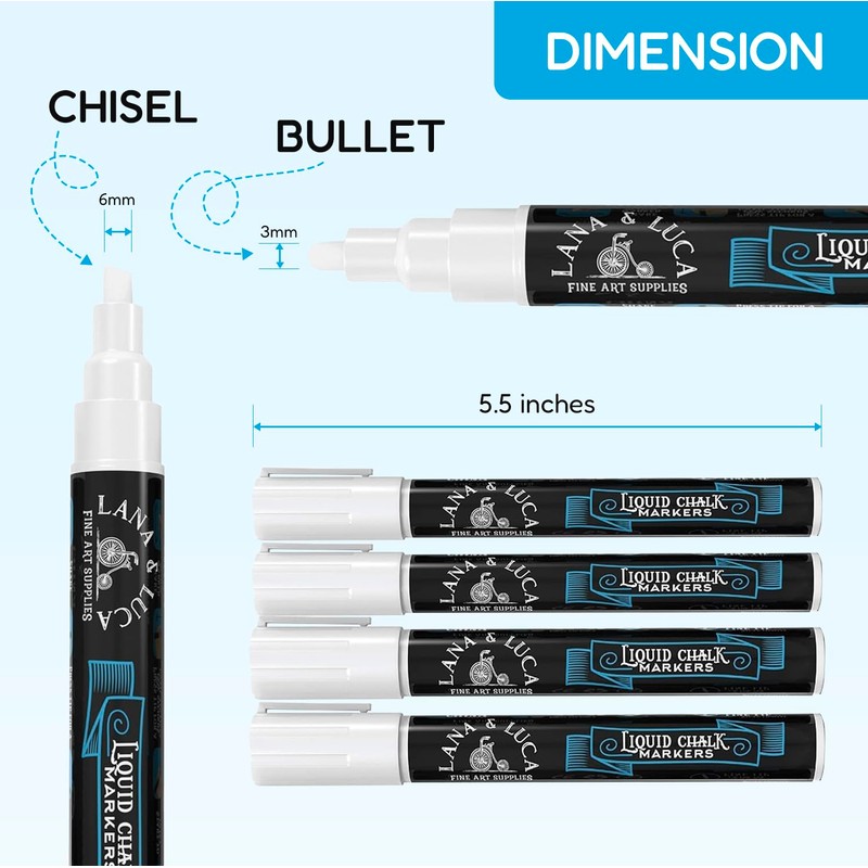 LANA & LUCA Liquid Chalk Marker Pen - White Dry