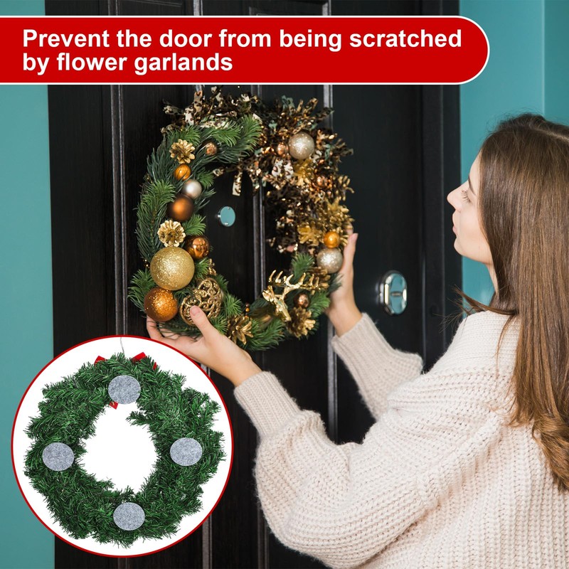 Maasechs 12 Pcs Wreath Pad Door Protector Felt Adhesive Non
