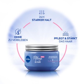 Nivea Hair Gel Styling Cream - Strong Hold - 1 x 150 ml Care & Hold Hair Gel