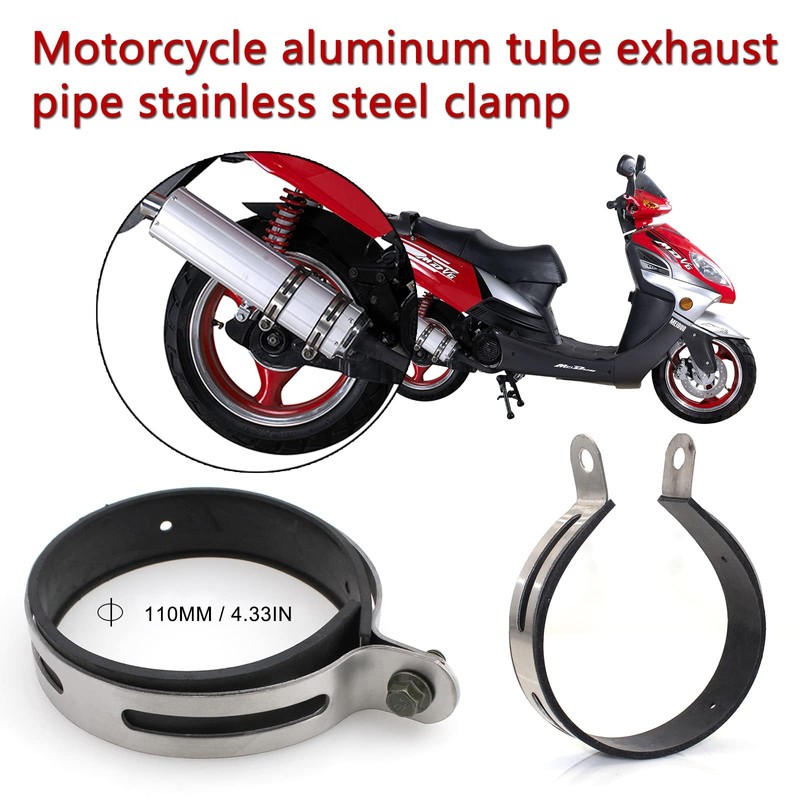 Minho 2 Piece Universal Motorcycle Exhaust Bracket Clip Hardware Bracket