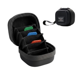 TELESIN DisAdv Lens Filter Case, Holds 6 Pieces, Fits Within 1.9 inches (48 mm), Snake Accordion Design, black, Retro suitcase style
