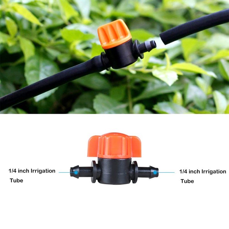 UCLEVER 20pcs 1/4 Inch Barb Shut-Off Valve Universal Drip Irrigation