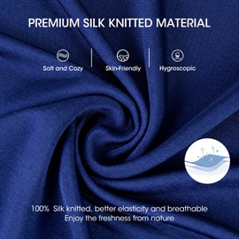 Men's Silk Tank Tops Sleeveless Pure Silk Undershirt Super Absorbent and Breathable Admiral L