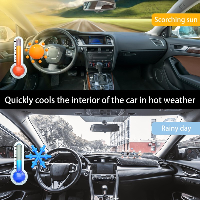 Jisrcha Jisrcha Sonnenschutz Auto Frontscheibe mit 10 Arme, Faltbar Car