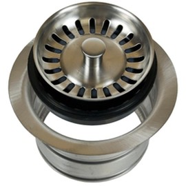 Mountain Plumbing MT202-BRN Brushed Nickel Universal Long Metal Flange with Matching Stopper/Strainer Unit