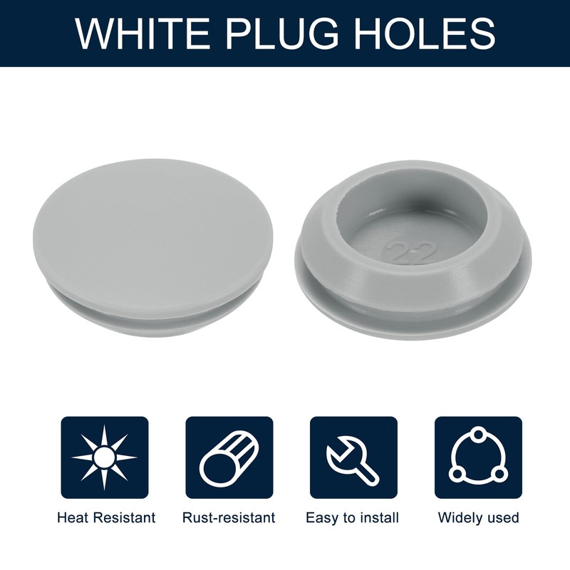 uxcell 10pcs Hole Plug 1 Inch (25mm) Button Plugs, Grey