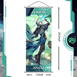 Honkai: Star Rail Scroll Poster for Indoor Décor(27.5 inch x 10 inch), Hanging Wall HD Printing Artistic Canvas Honkai: Star Rail Character Posters for Game lovers. (Anaxagoras)