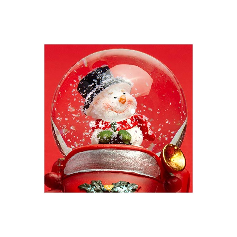 SIKORA SK04 Small Glass Decorative Snow Globe Snowman in Car