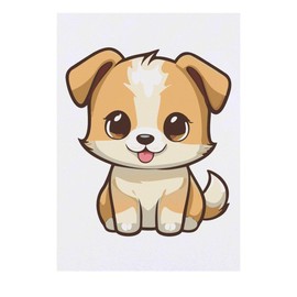 'Kawaii Style Puppy' Temporary Tattoo - Water Resistant, Skin-Safe, Non-Toxic Transfer (TO00069909)