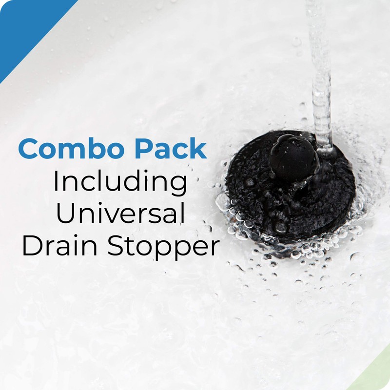 TubShroom Tub Drain Hair Catcher Combo Pack with Silicone Stopper,