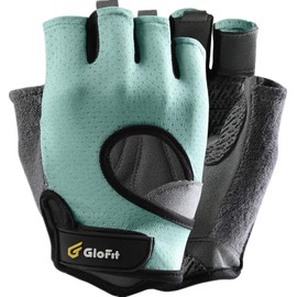 LIFECT Freedom Workout Gloves, Knuckle Weight Lifting Shorty Fingerless Gloves with Curved Open Back, for Powerlifting, Gym, Women and Men (Aqua, Medium)