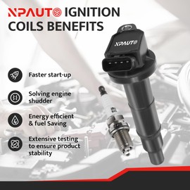 Ignition Coil Pack & Spark Plugs Compatible with 2.4L 2002-2010 Toyota Camry, 2001-2008 Rav4, 02-06 Solara, 01-07 Highlander, 09-10 Corolla Matrix Pontiac Vibe, 05-10 Scion tC, 10-12 Lexus HS250h