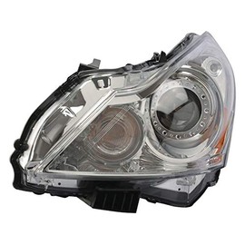 Left Driver Side HID Headlight Assembly - Chrome Bezel - Compatible with 2010-2013 Infiniti G37 Sedan