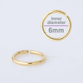 Solid 20G 14K Yellow Gold Seamless Nose Hoop, 1/4"(6mm) - 5/16"(8mm) Hoop - 3/8"(10mm) Hoop, Twist-open Unisex Nose Ring, Metal, no gemstone