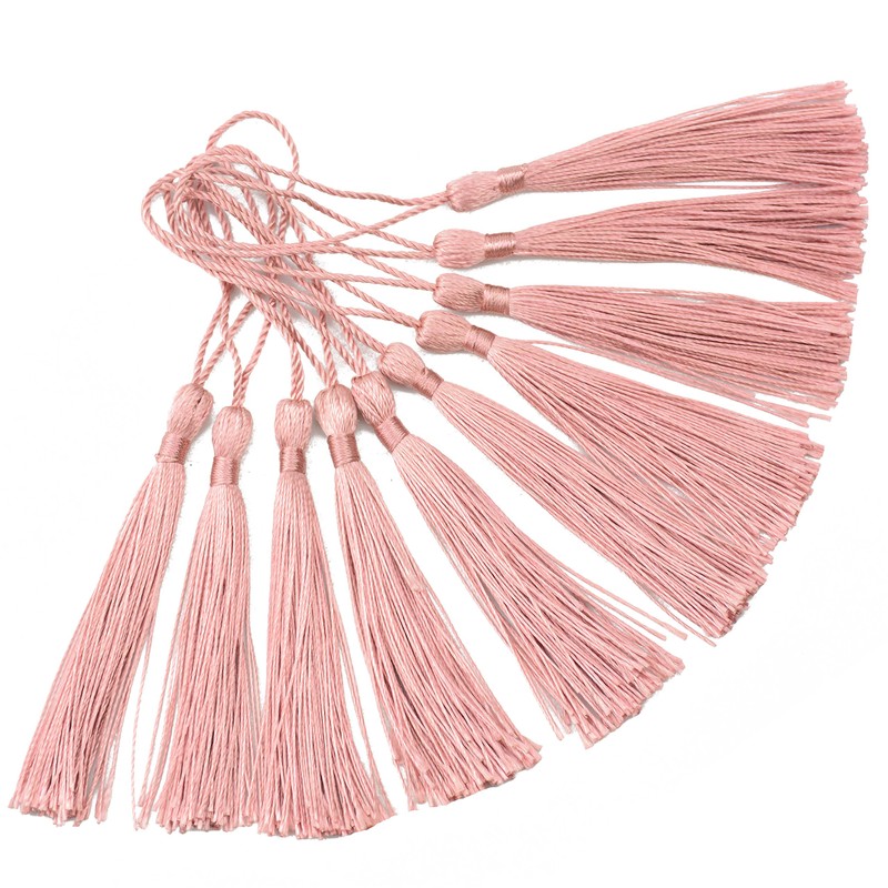 Makhry 100pcs 13cm/5 Inch Silky Floss Bookmark Tassels with 2-Inch