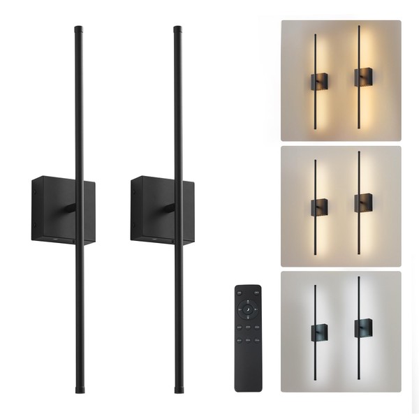 KARTOOSH Removable Battery Operated Wall Sconces with Remote Control, Stepless