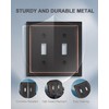 ZILLSEA 2-Pack Double Toggle Wall Plates, Aged Bronze Light Switch