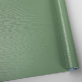 Wood Contact Paper Green Peel and Stick Wallpaper,Thickened No Tearing Vinyl Wrap Sticker, Self Adhesive Waterproof Faux Wood Grain Wallpaper Covering Cabinets Desk Furniture Decoration 11.8"x78.7"