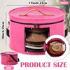 Suzile 4 Pack Large Round Foldable Felt Hat Box for