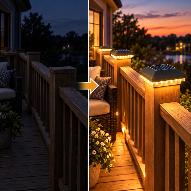 2-Pack Solar Post Cap Lights for 3.5 & 4-Inch Square