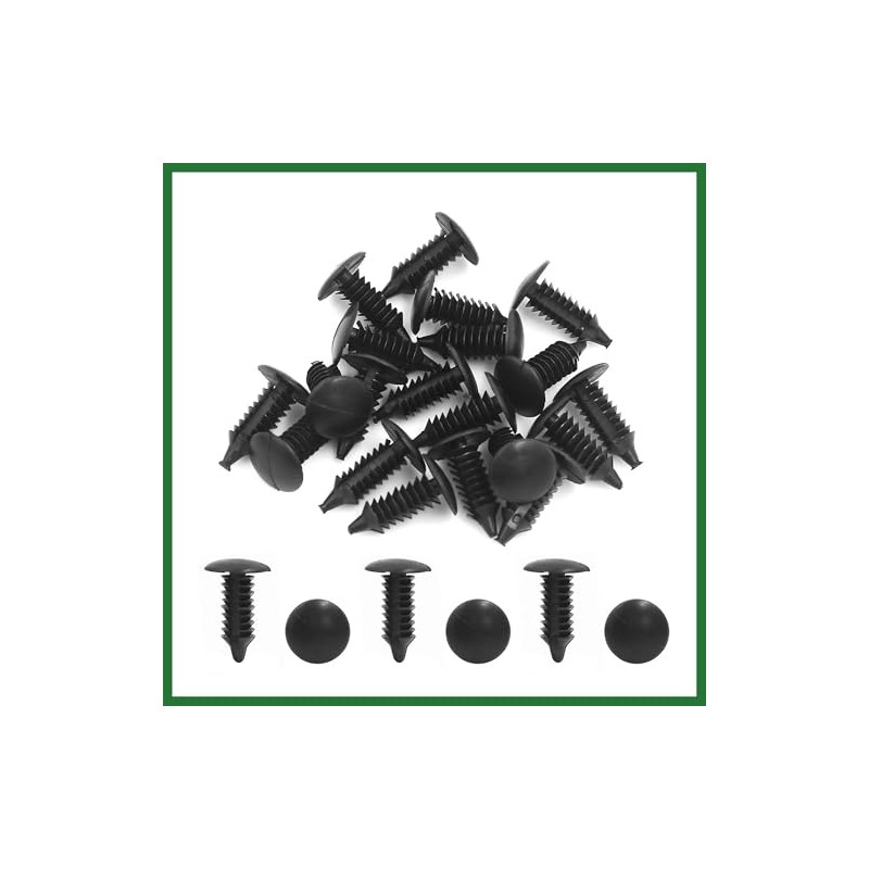 Motoforti 20pcs Black Car Plastic Rivets Trim Fastener Door Clips