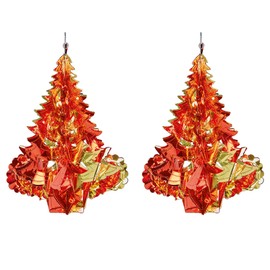 Foil Ceiling Decorations Red / Gold Christmas 2 Tone - Set 2 40cm Tree Christmas Decorations