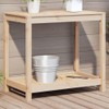 vidaXL Potting Bench-Planting Station with Shelf-Brown Solid Pine Wood Garden