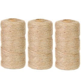 984 Feet Cotton Twine Natural Jute Christmas Twine 2mm Packing Twines Bakers Twine Kraft Butchers Baking Gardening Twine for Gift Wrapping Arts Crafts Party Decorations (3 Brown)