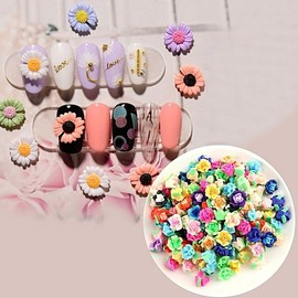 Nail stones, clay nails, nail art, flower nails, clay, daisy flowers (5 pieces, 8 types), rose flowers (3 pieces, 9 types), gel nails, Search Life / 네일스톤 점토네일 네일아트 플라워네일 점토 데이지꽃5입 8종 장미꽃3입 9종 젤네일 서치생활