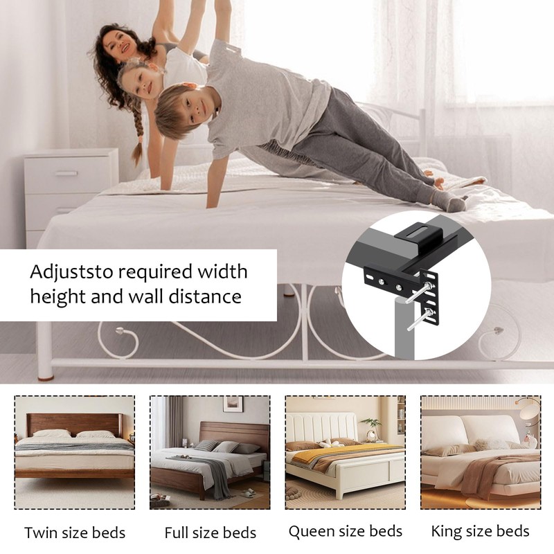 Longzhuo Universal Headboard Brackets, 2 Pack Headboard Kit for Adjustable