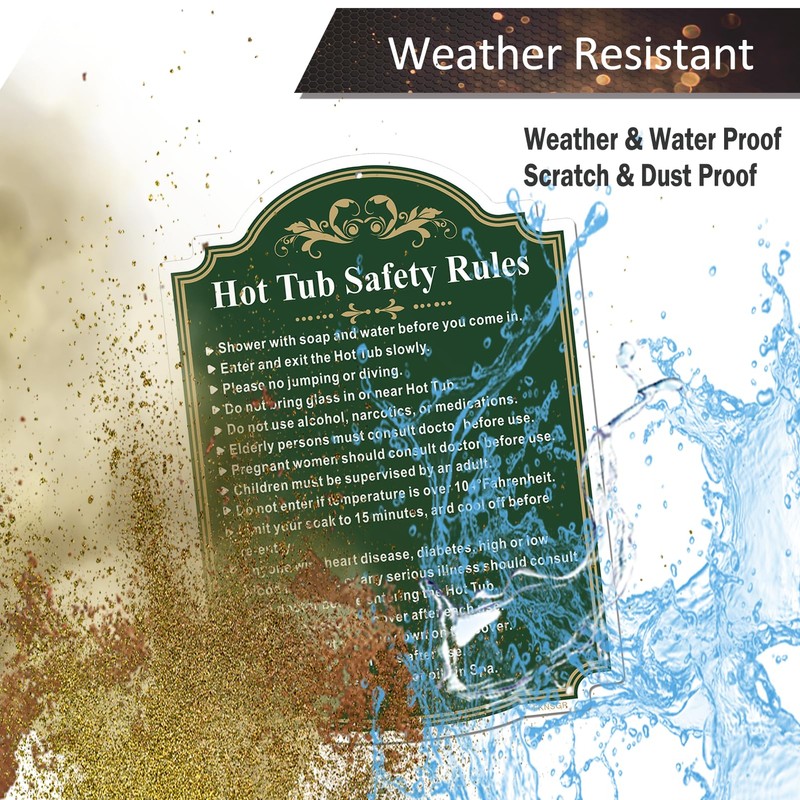 FKNSGR Hot Tub Safety Rules Sign 2 Pack, 10 x