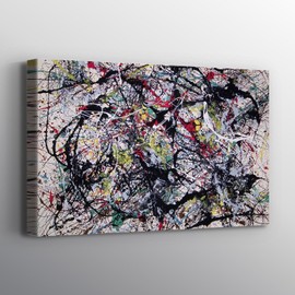 Jackson Pollock Number 34 Famous Print Wall Art Canvas. Printed Smooth Surface Home Decor - Various Sizes (36in x 24in Gallery Wrapped)